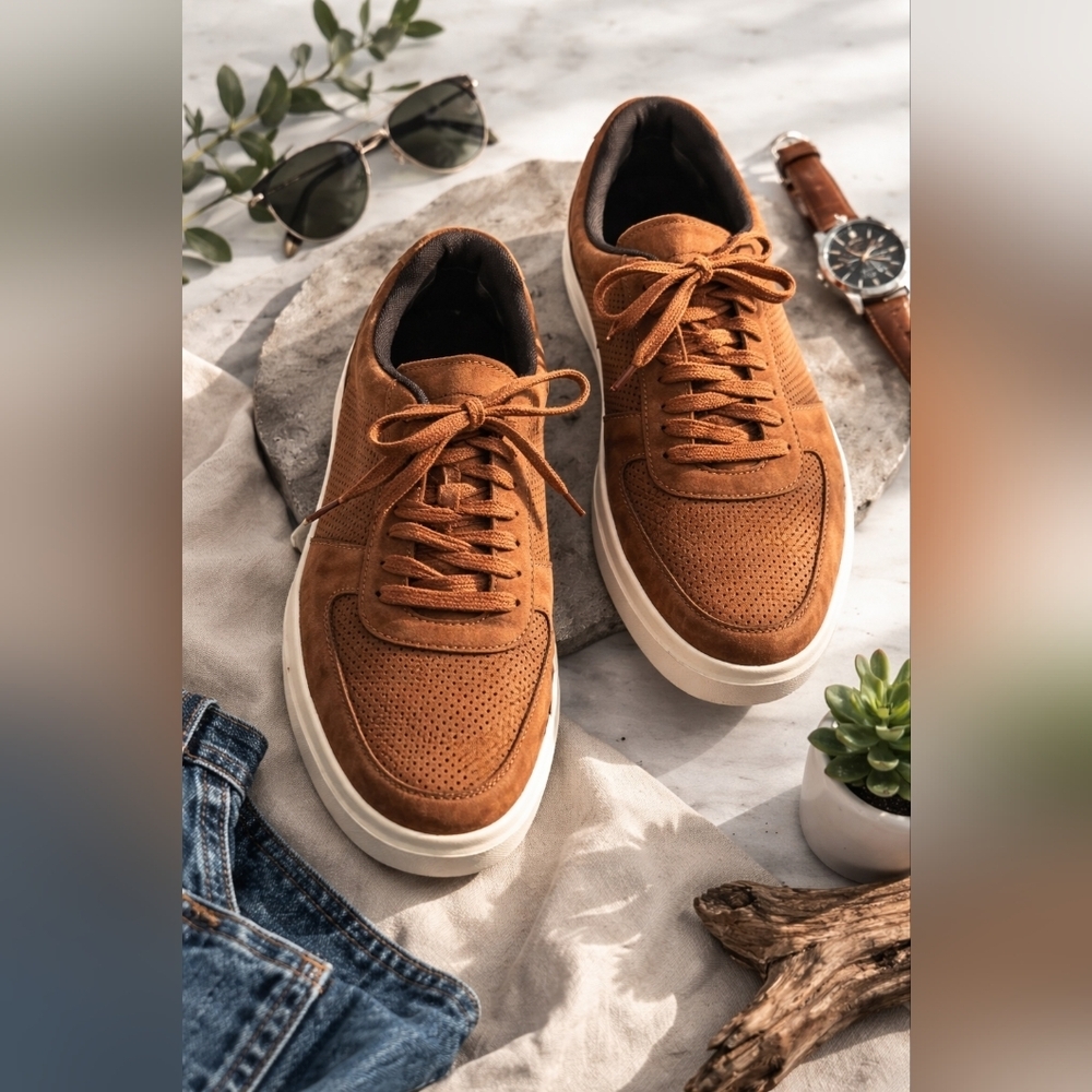 Cole Haan Cross Court Modern Sneakers. British Tan. Mens 10.5